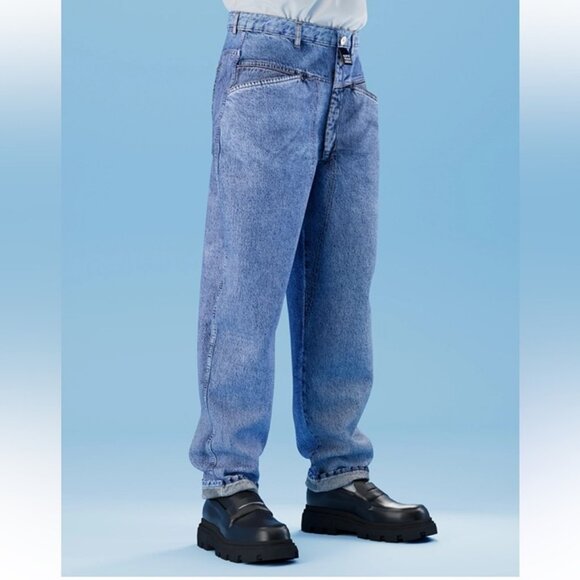 Marithe Francois Girbaud Relaxed Fit High Waist Blue Jeans Men’s Size 30” Waist - Picture 1 of 8